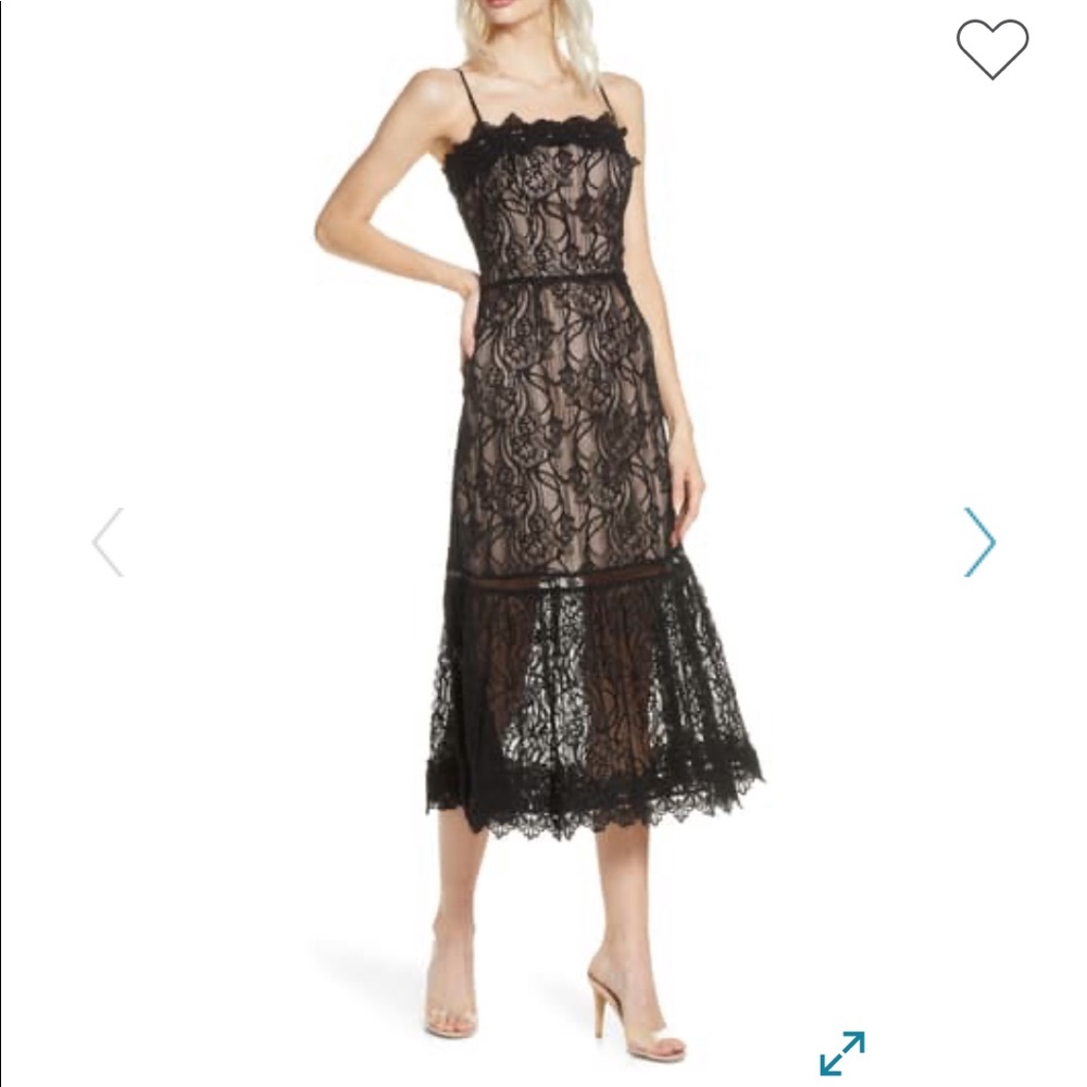 NWOT BB Dakota RSVP Novelty Lace Midi Dress